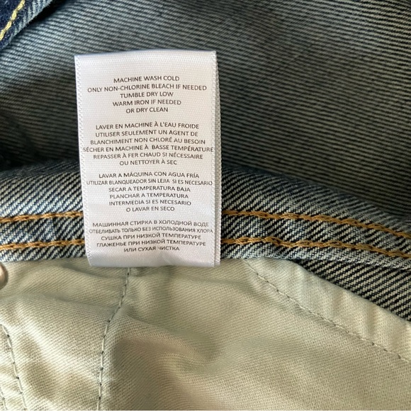 Re/Done 90s High Rise Loose Straight Leg Jeans Size 25 Destroyed Mar 100% Cotton - Picture 11 of 12